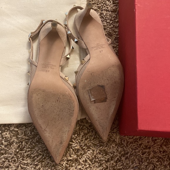 Valentino Rockstud Mesh Lace Slingback Sling Strap Sandal - Picture 13 of 14